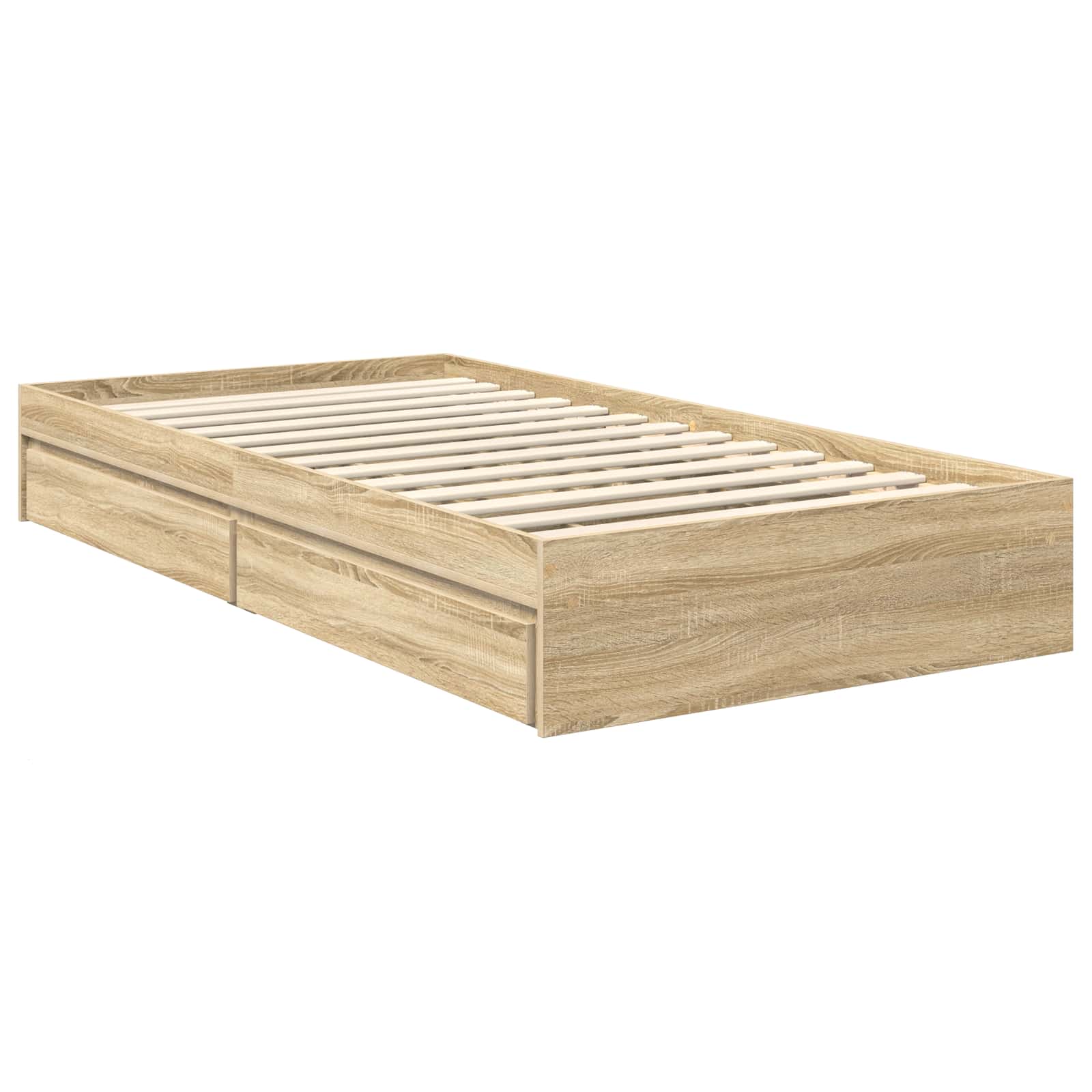 Letto con Contenitore con testiera Rovere Sonoma 100 x 200 cm | homemem39