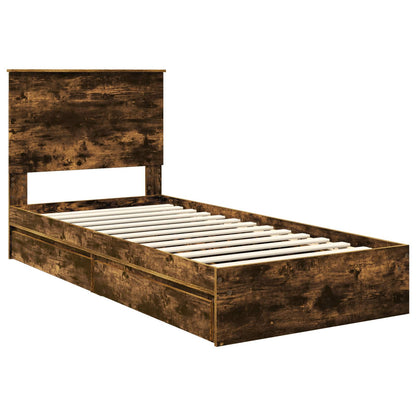 Letto con Contenitore con cassetto Rovere fumé 100 x 200 cm | homemem39
