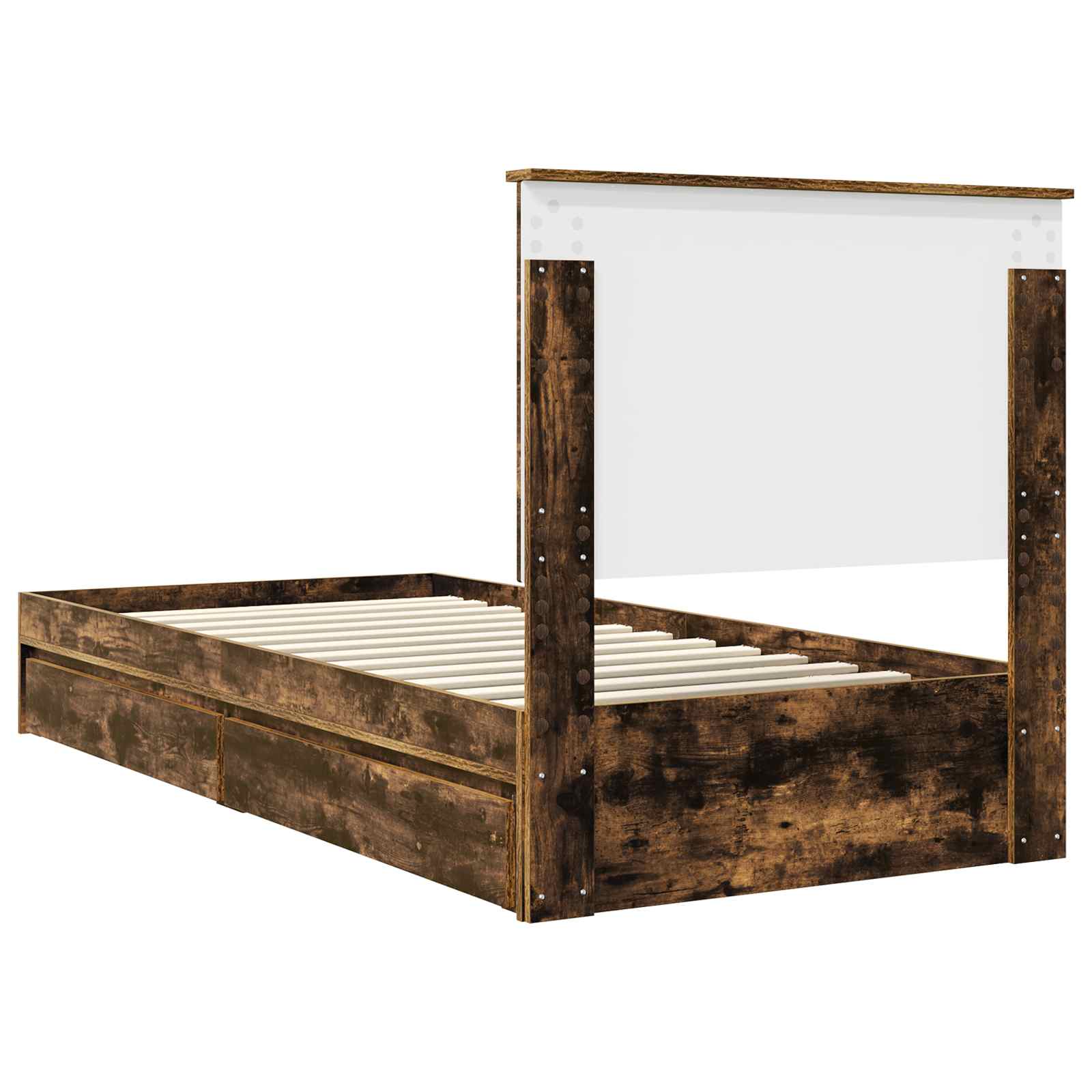 Letto con Contenitore con cassetto Rovere fumé 100 x 200 cm | homemem39