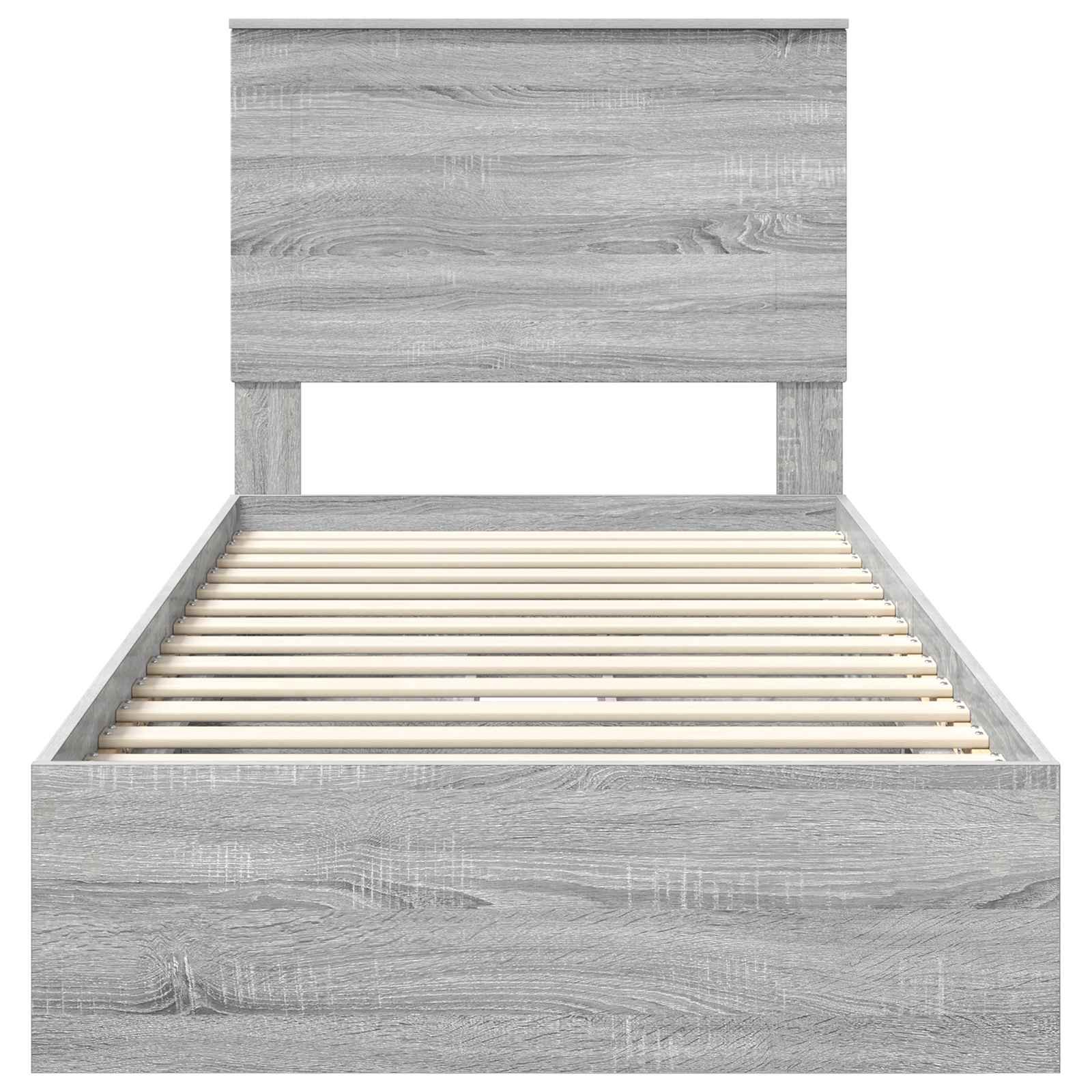 Letto con Contenitore con testiera Grigio Sonoma 100 x 200 cm | homemem39