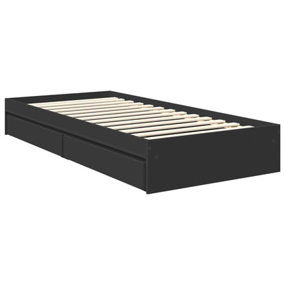 Letto con Contenitore Nero 90 x 190 cm Legno multistrato | homemem39