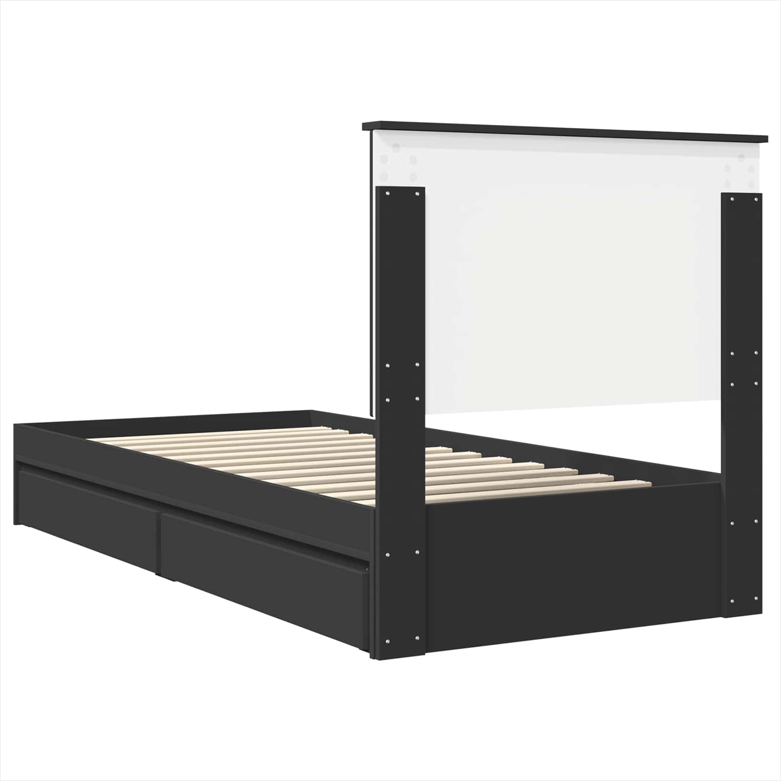 Letto con Contenitore Nero 90 x 190 cm Legno multistrato | homemem39