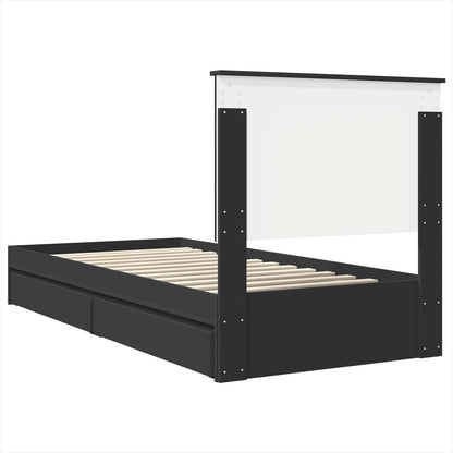 Letto con Contenitore Nero 90 x 190 cm Legno multistrato | homemem39