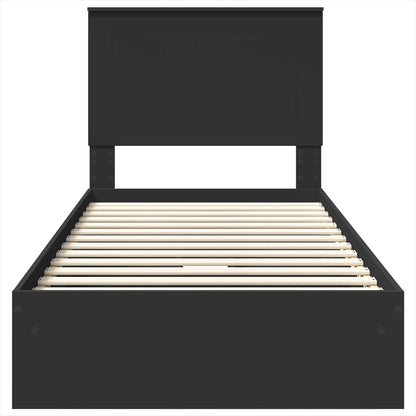 Letto con Contenitore Nero 90 x 190 cm Legno multistrato | homemem39