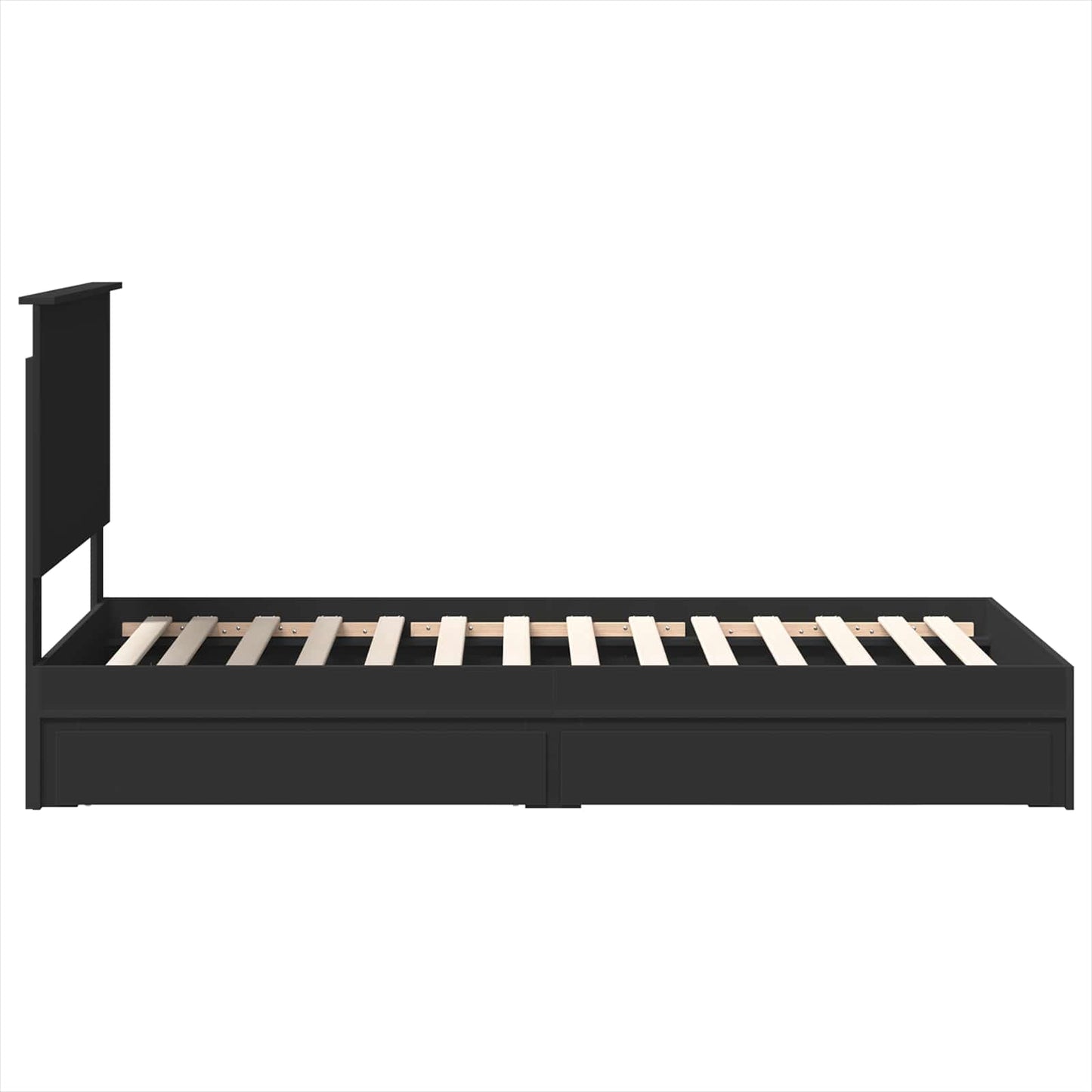 Letto con Contenitore Nero 90 x 190 cm Legno multistrato | homemem39