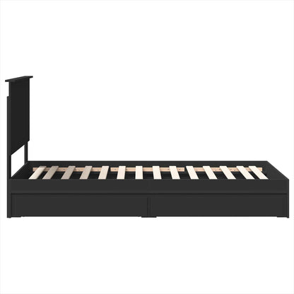 Letto con Contenitore Nero 90 x 190 cm Legno multistrato | homemem39