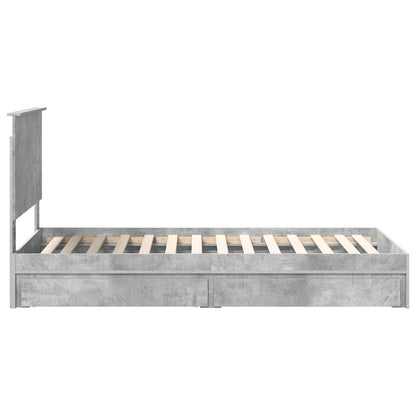 Letto con Contenitore con testiera Grigio cemento 90 x 190 cm | homemem39