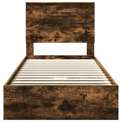 Letto con Contenitore Rovere fumé 90 x 190 cm Legno multistrato | homemem39