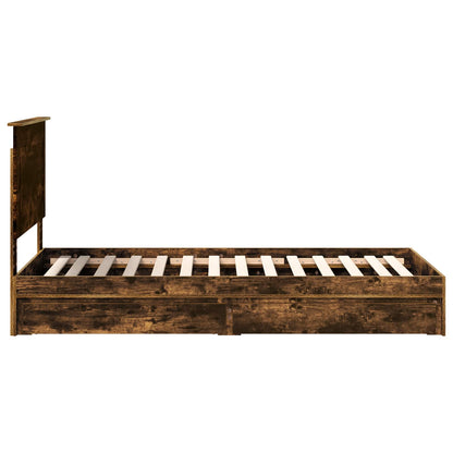 Letto con Contenitore Rovere fumé 90 x 190 cm Legno multistrato | homemem39