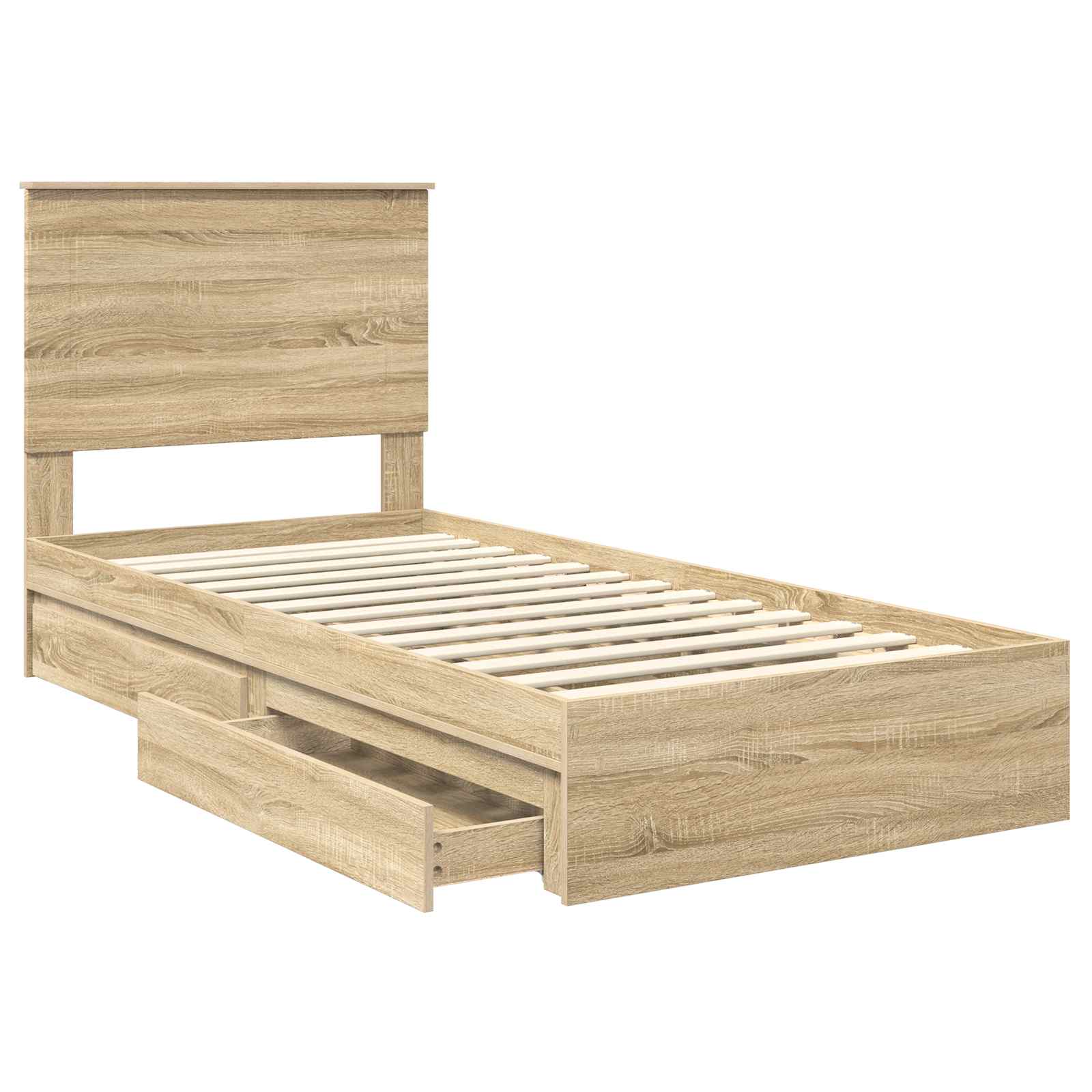 Letto con Contenitore con testiera Rovere Sonoma 90 x 200 cm | homemem39
