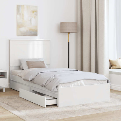 Letto con Contenitore Bianco 75 x 190 cm Legno multistrato | homemem39