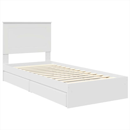 Letto con Contenitore Bianco 75 x 190 cm Legno multistrato | homemem39