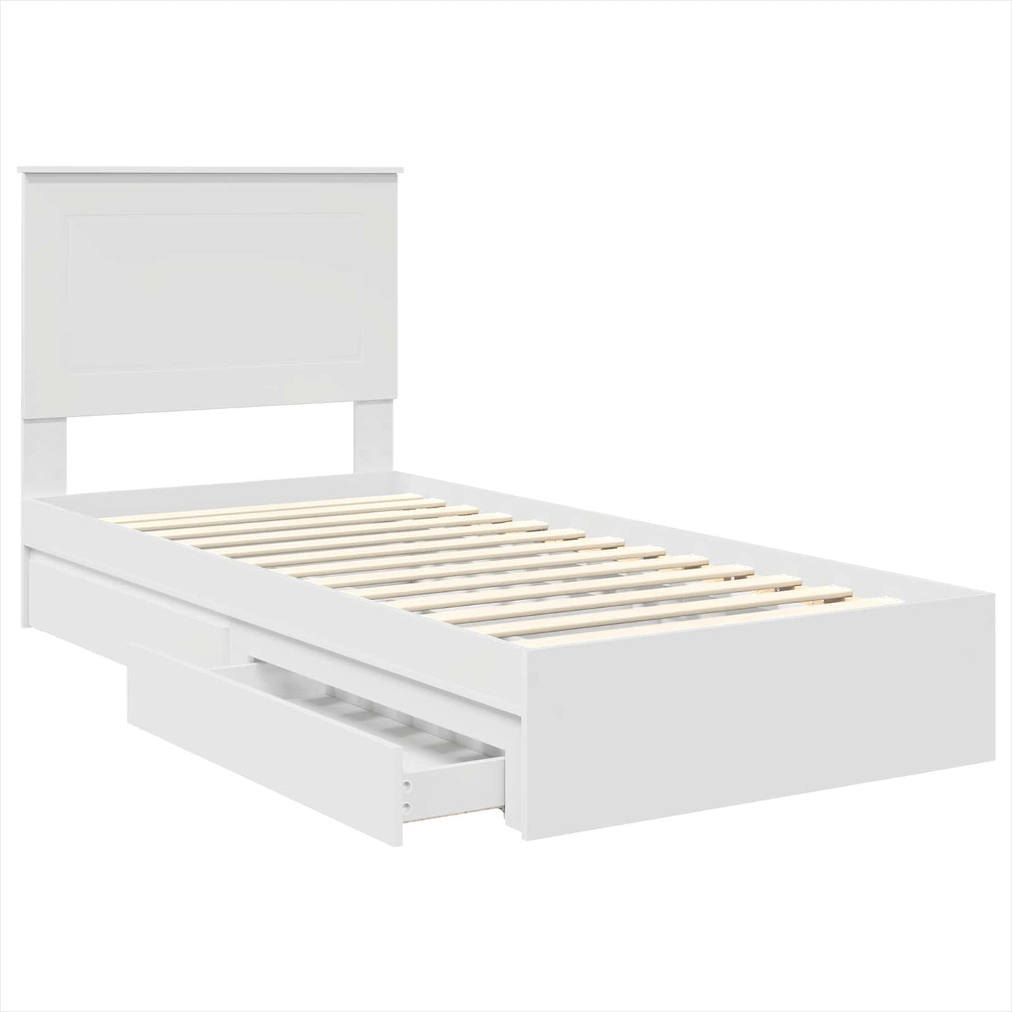 Letto con Contenitore Bianco 75 x 190 cm Legno multistrato | homemem39