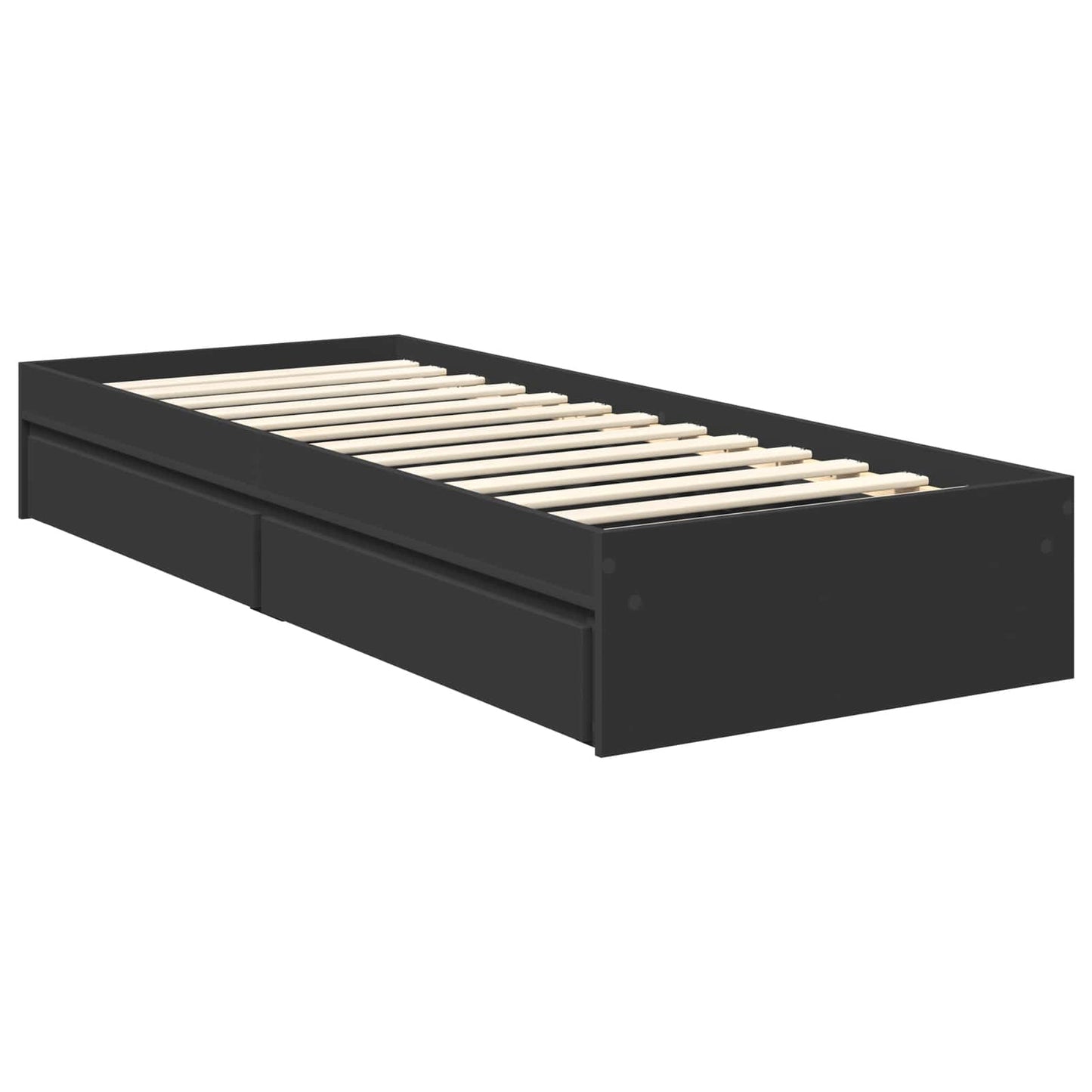 Letto con Contenitore Nero 75 x 190 cm Legno multistrato | homemem39