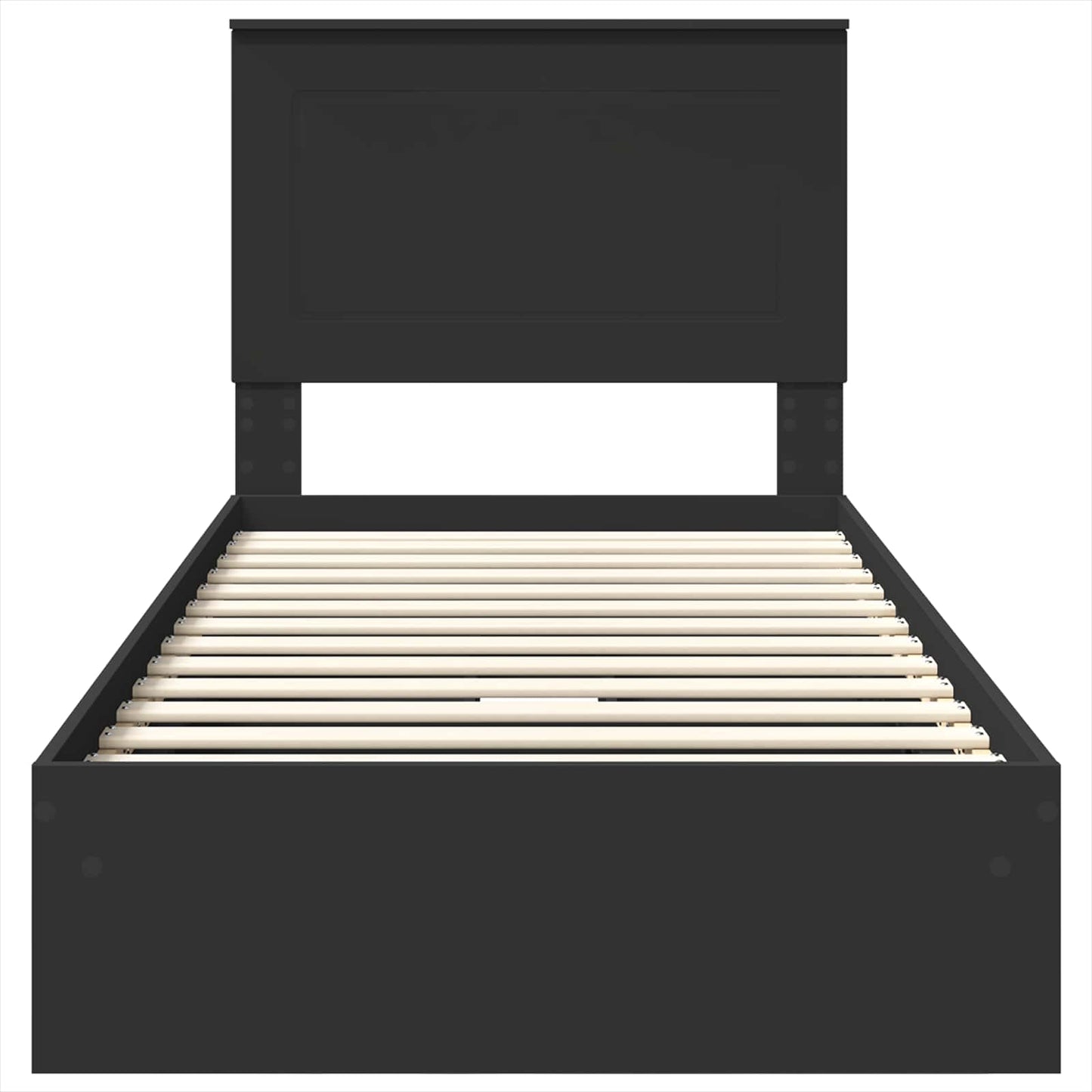 Letto con Contenitore Nero 75 x 190 cm Legno multistrato | homemem39