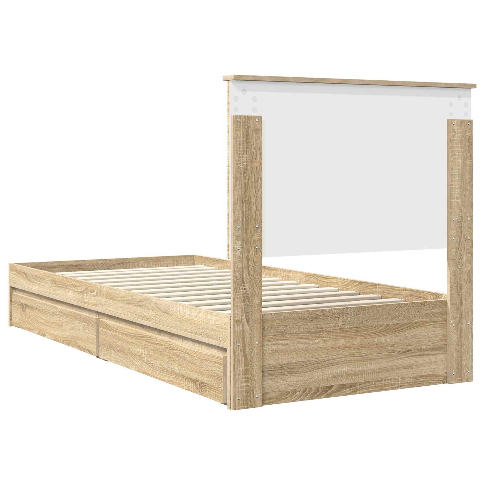 Letto con Contenitore con testiera Rovere Sonoma 75 x 190 cm | homemem39