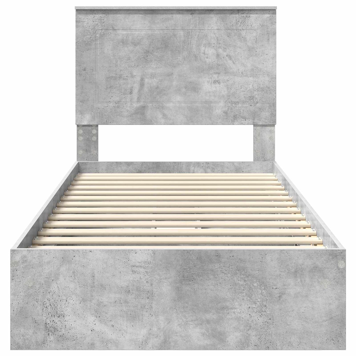 Letto con Contenitore con testiera Grigio cemento 75 x 190 cm | homemem39