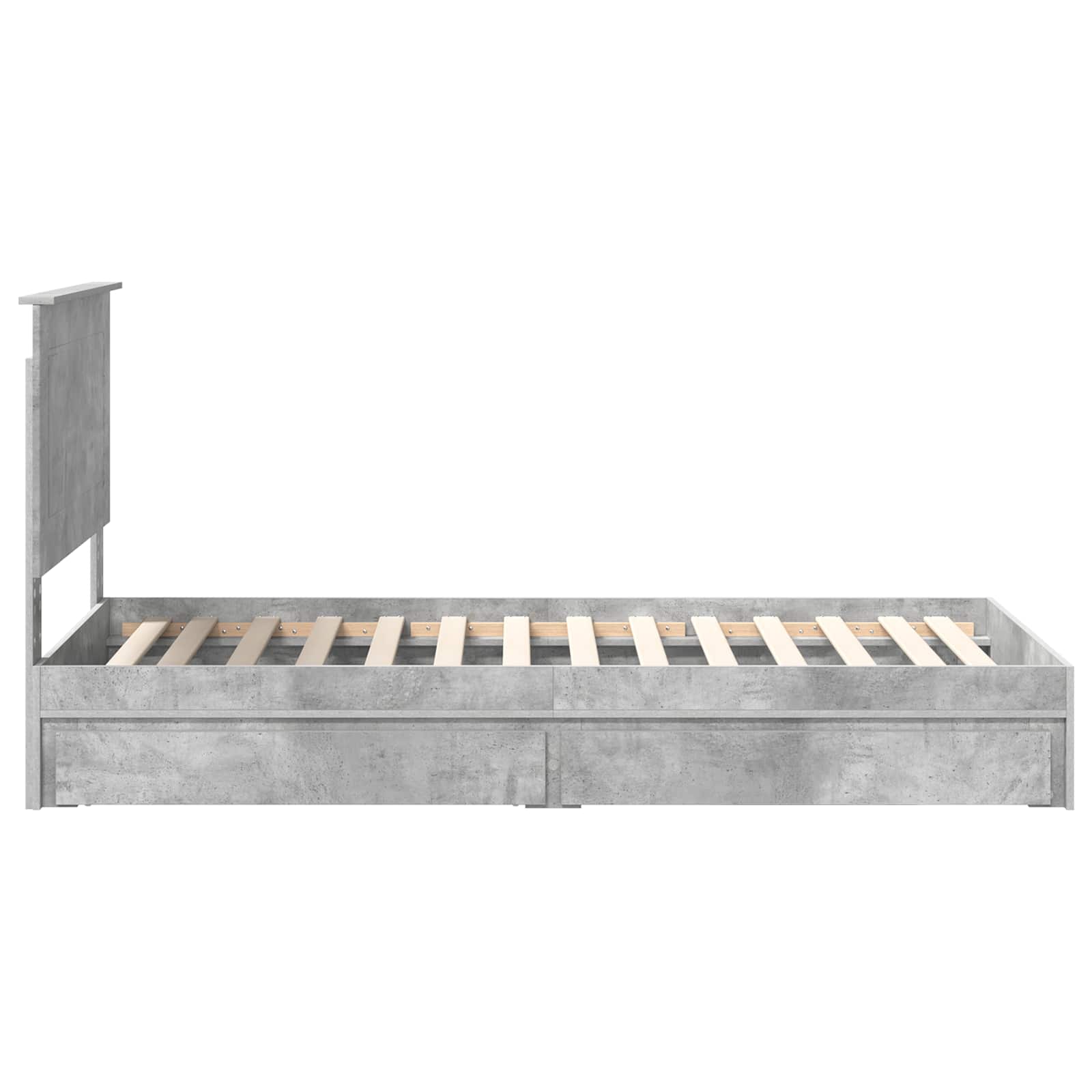 Letto con Contenitore con testiera Grigio cemento 75 x 190 cm | homemem39
