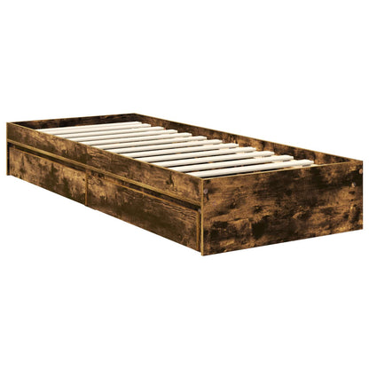 Letto con Contenitore Rovere fumé 75 x 190 cm Legno multistrato | homemem39