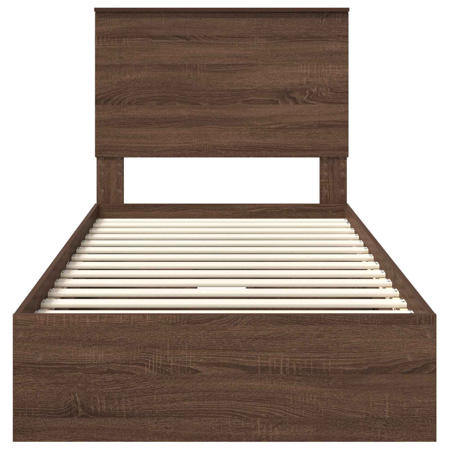 Letto con Contenitore con testiera Rovere Marrone 75 x 190 cm | homemem39