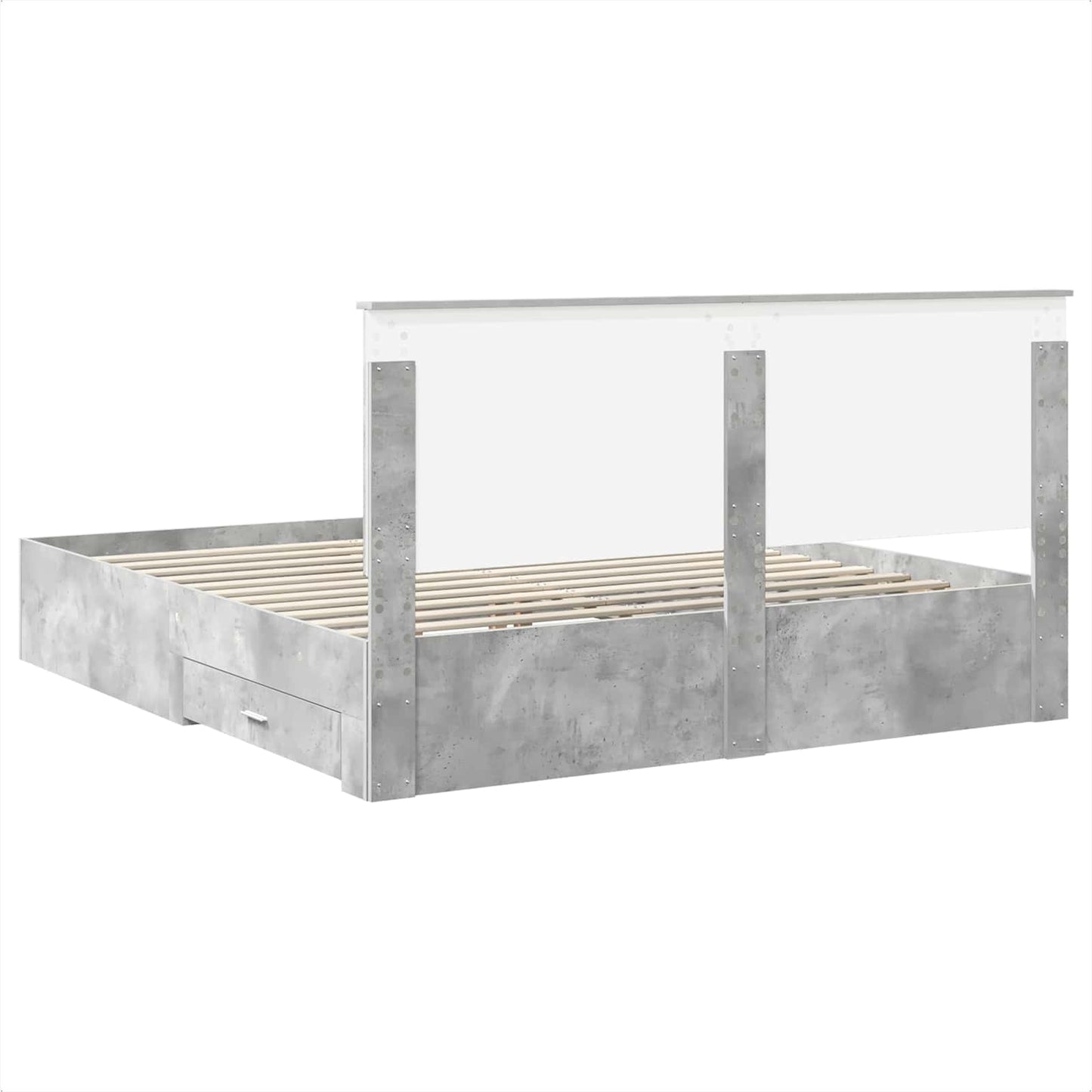 Struttura del letto con testiera Grigio cemento 200 x 200 cm | homemem39