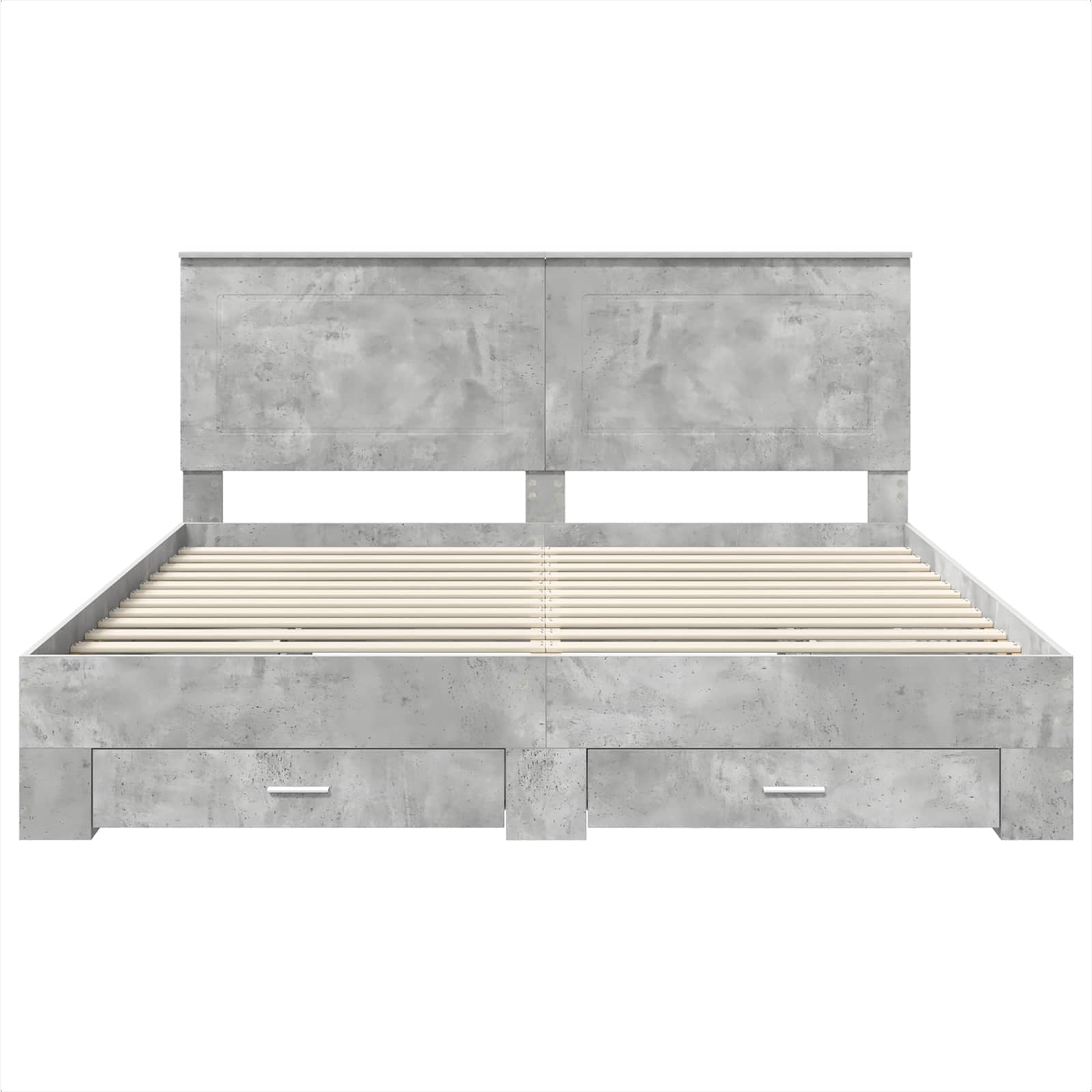 Struttura del letto con testiera Grigio cemento 200 x 200 cm | homemem39
