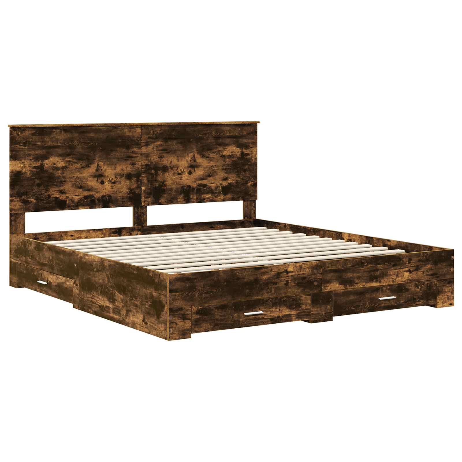 Struttura del letto Rovere fumé 200 x 200 cm Legno multistrato | homemem39