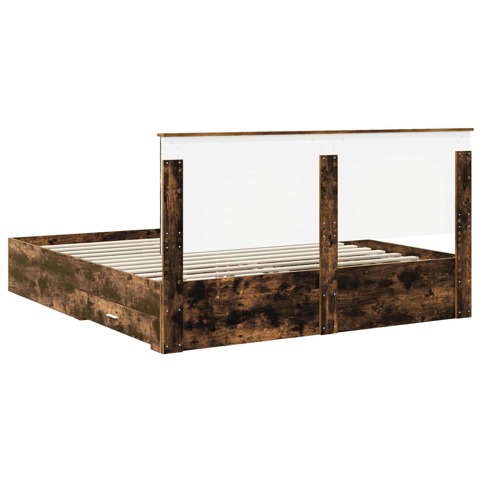 Struttura del letto Rovere fumé 200 x 200 cm Legno multistrato | homemem39