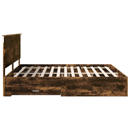 Struttura del letto Rovere fumé 200 x 200 cm Legno multistrato | homemem39