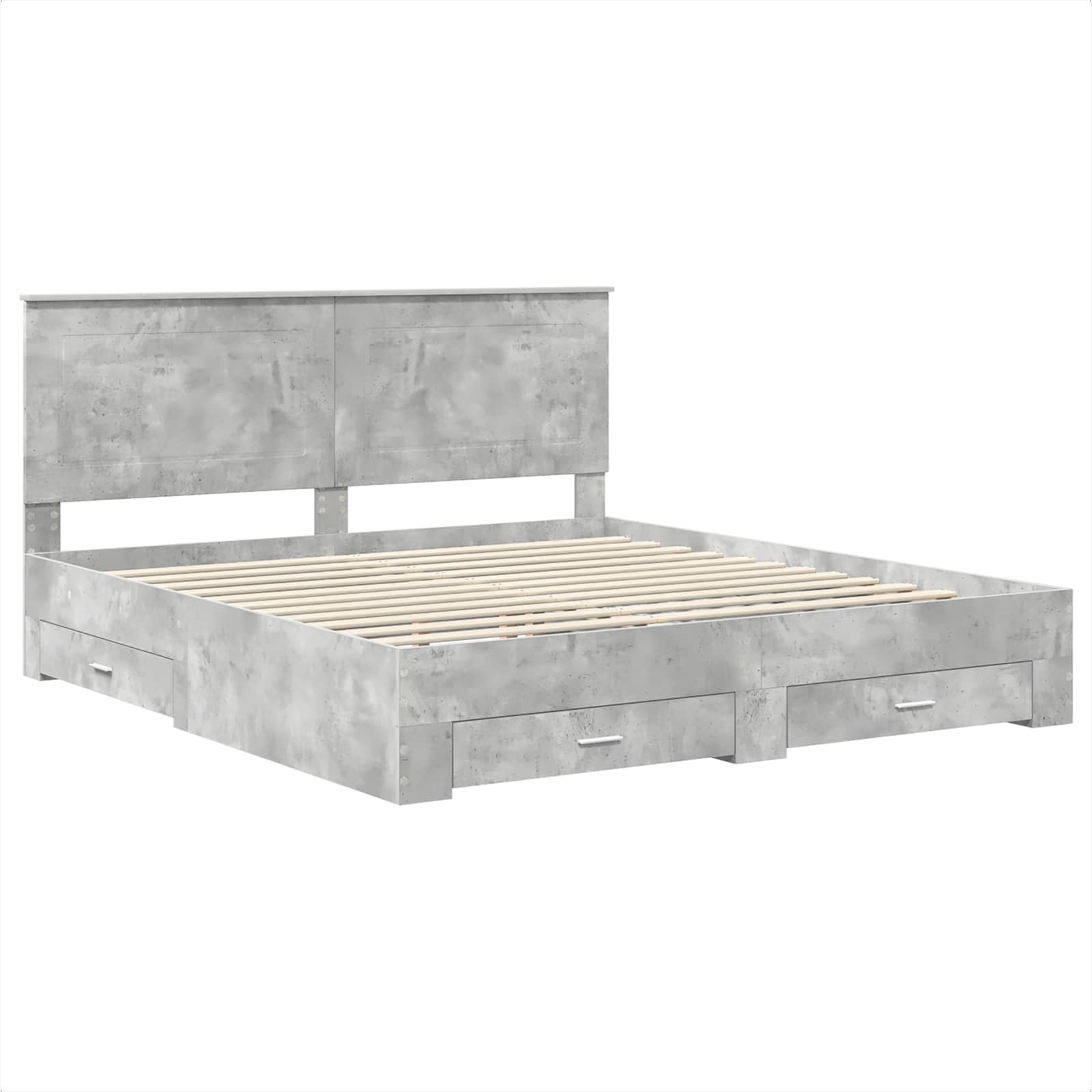 Struttura del letto con testiera Grigio cemento 180 x 200 cm | homemem39