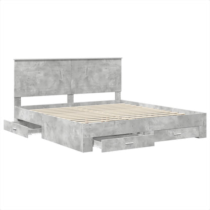 Struttura del letto con testiera Grigio cemento 180 x 200 cm | homemem39
