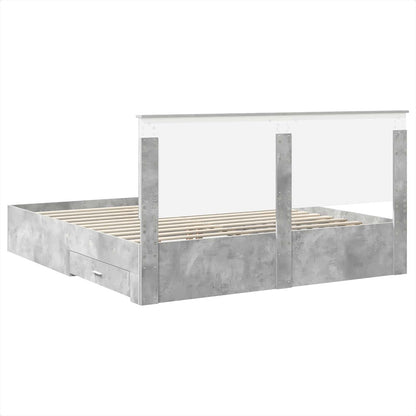 Struttura del letto con testiera Grigio cemento 180 x 200 cm | homemem39