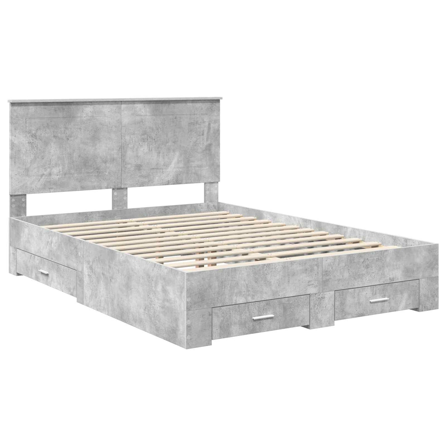 Struttura del letto con testiera Grigio cemento 160 x 200 cm | homemem39