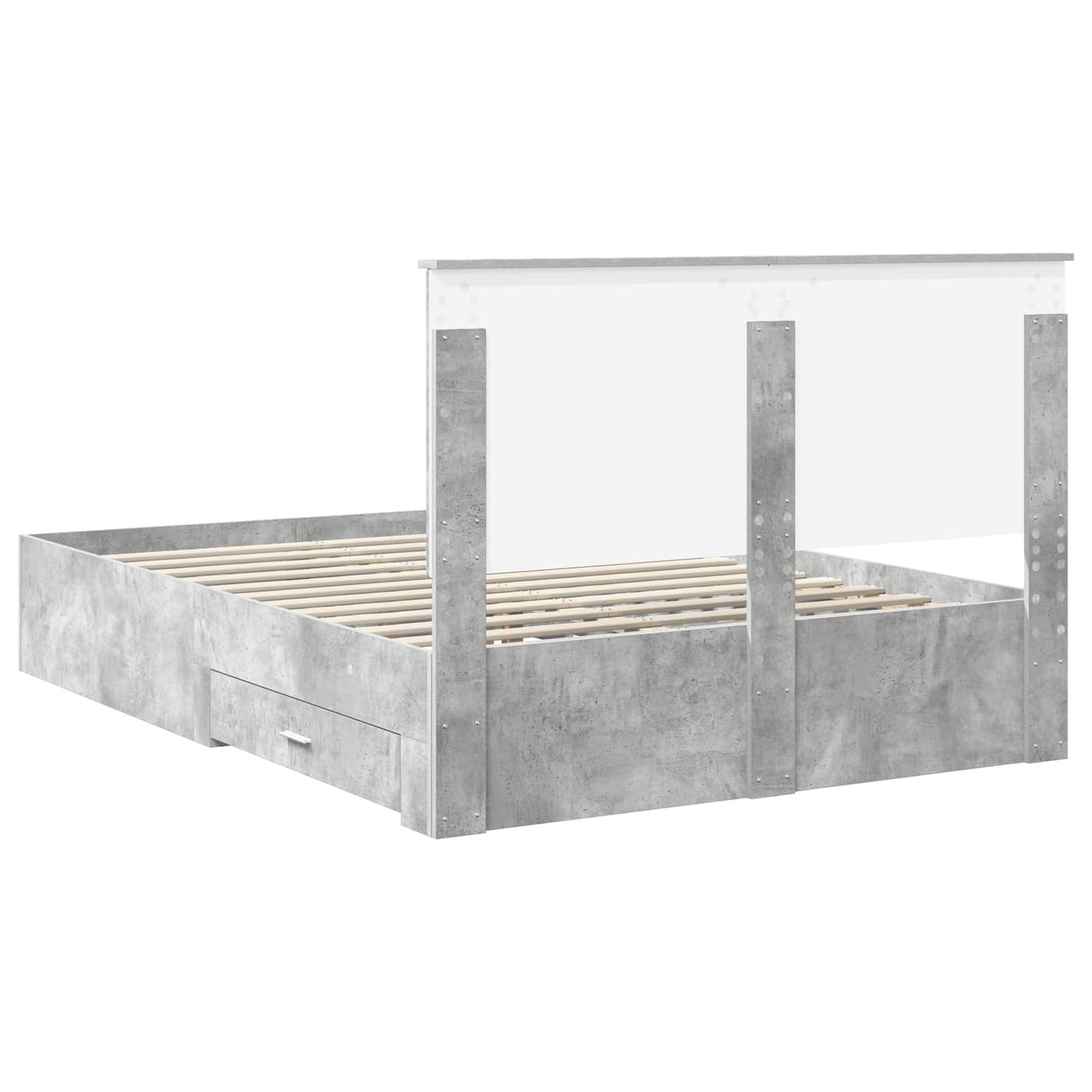 Struttura del letto con testiera Grigio cemento 160 x 200 cm | homemem39