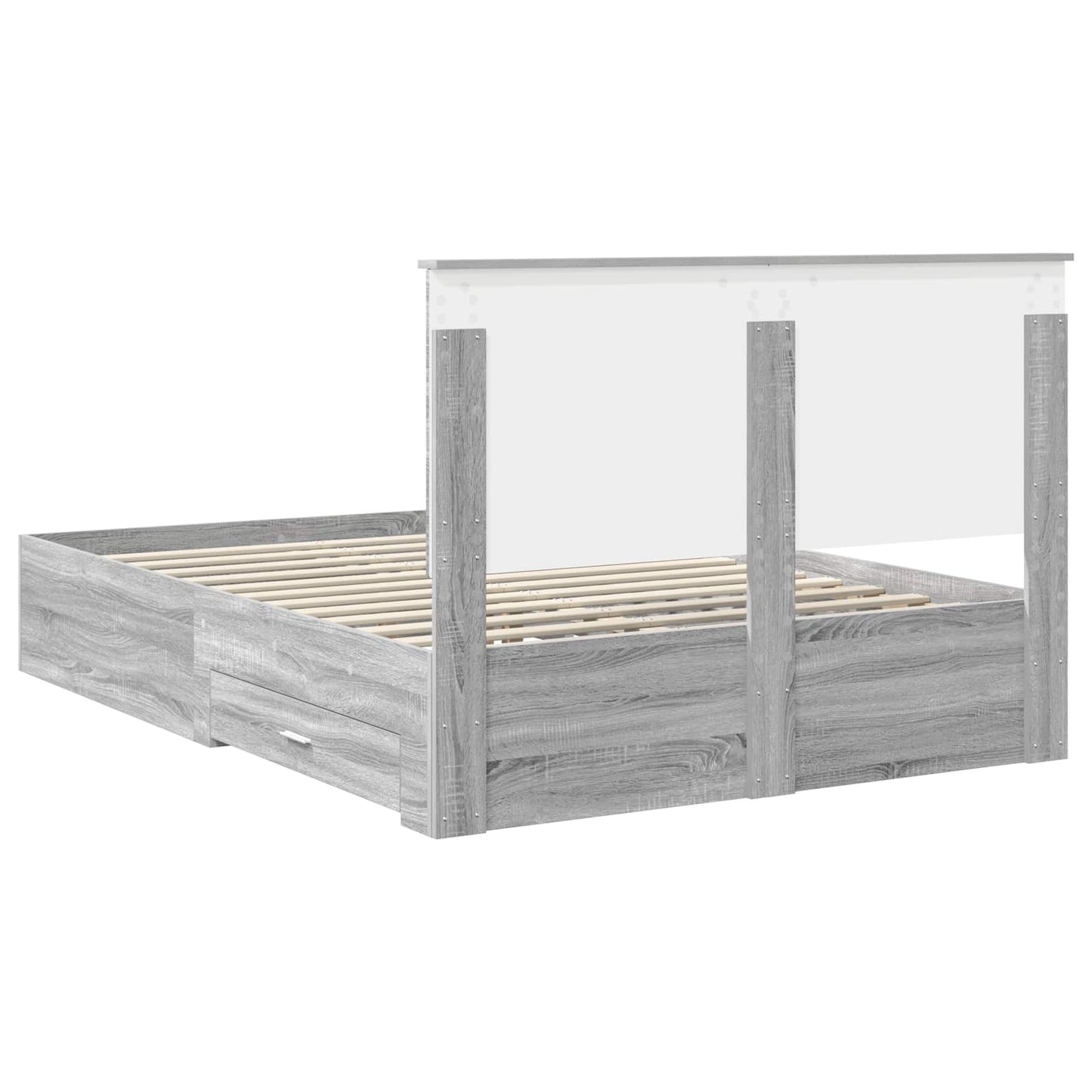 Struttura del letto con testiera Grigio Sonoma 160 x 200 cm | homemem39
