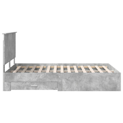 Struttura del letto con testiera Grigio cemento 150 x 200 cm | homemem39