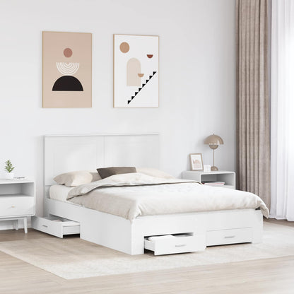 Struttura del letto Bianco 140 x 190 cm Legno multistrato | homemem39