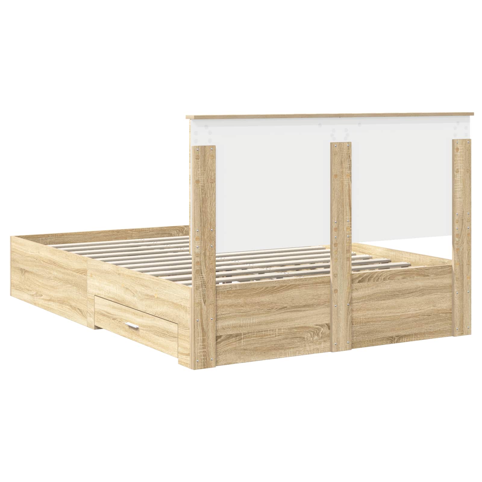 Struttura del letto con testiera Rovere Sonoma 140 x 190 cm | homemem39