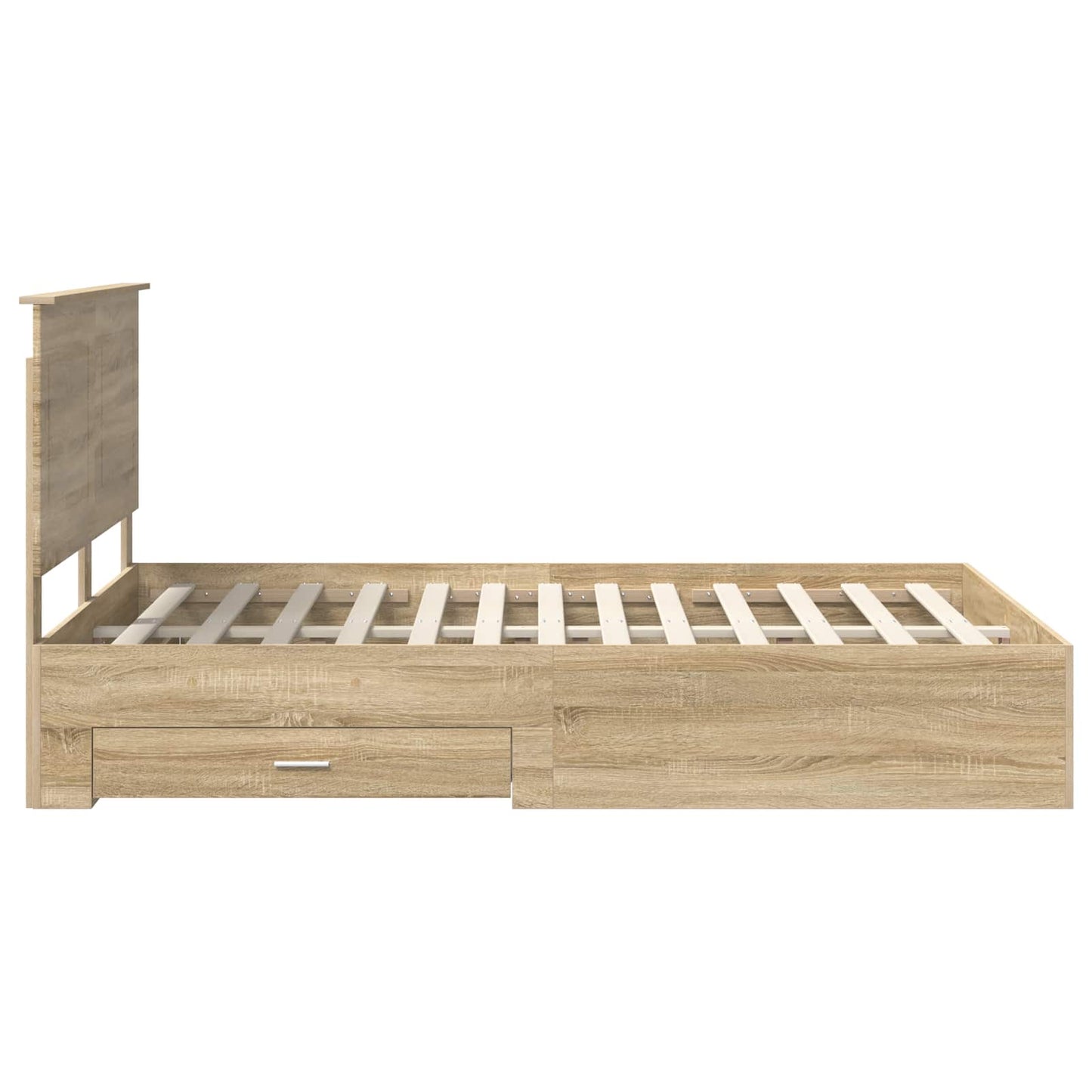 Struttura del letto con testiera Rovere Sonoma 140 x 190 cm | homemem39