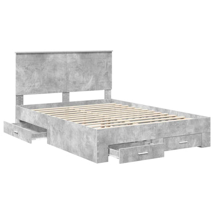 Struttura del letto con testiera Grigio cemento 140 x 190 cm | homemem39