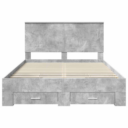 Struttura del letto con testiera Grigio cemento 140 x 190 cm | homemem39