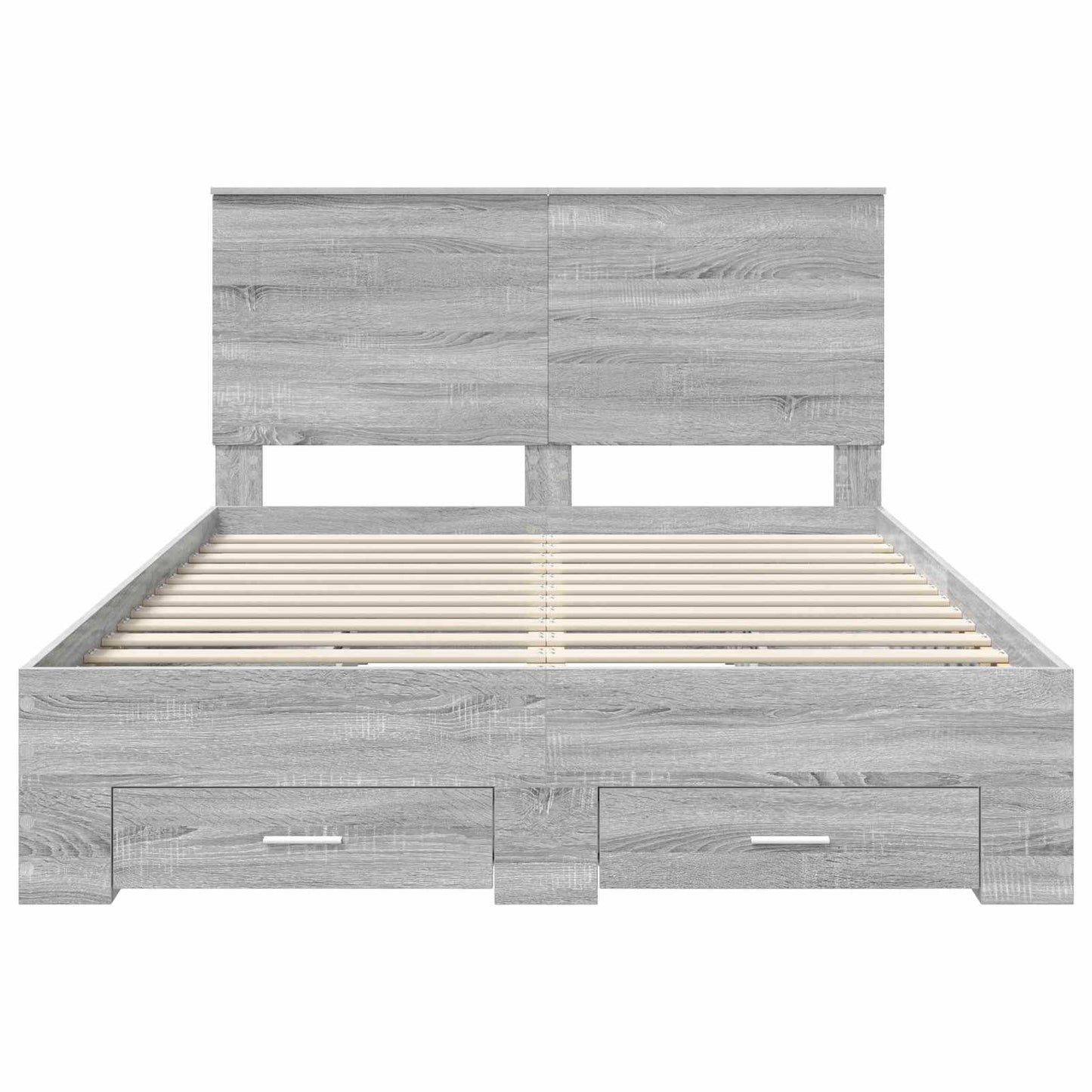 Struttura del letto con testiera Grigio Sonoma 140 x 190 cm | homemem39