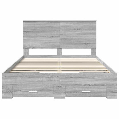 Struttura del letto con testiera Grigio Sonoma 140 x 190 cm | homemem39