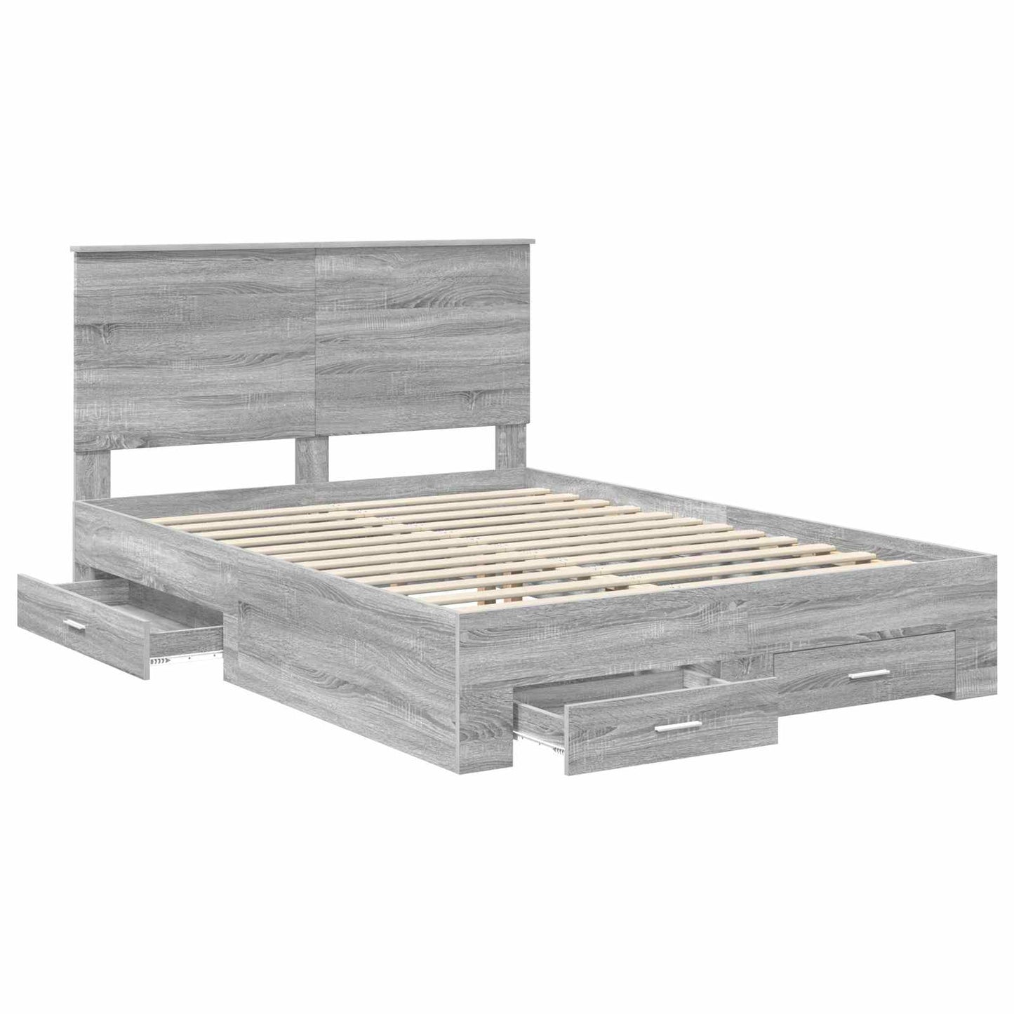 Struttura del letto con testiera Grigio Sonoma 140 x 200 cm | homemem39