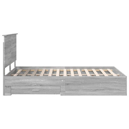 Struttura del letto con testiera Grigio Sonoma 140 x 200 cm | homemem39