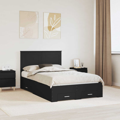 Struttura del letto Nero 135 x 190 cm Legno multistrato | homemem39