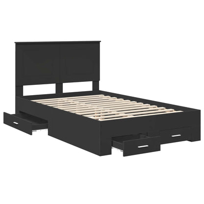 Struttura del letto Nero 135 x 190 cm Legno multistrato | homemem39
