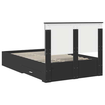 Struttura del letto Nero 135 x 190 cm Legno multistrato | homemem39