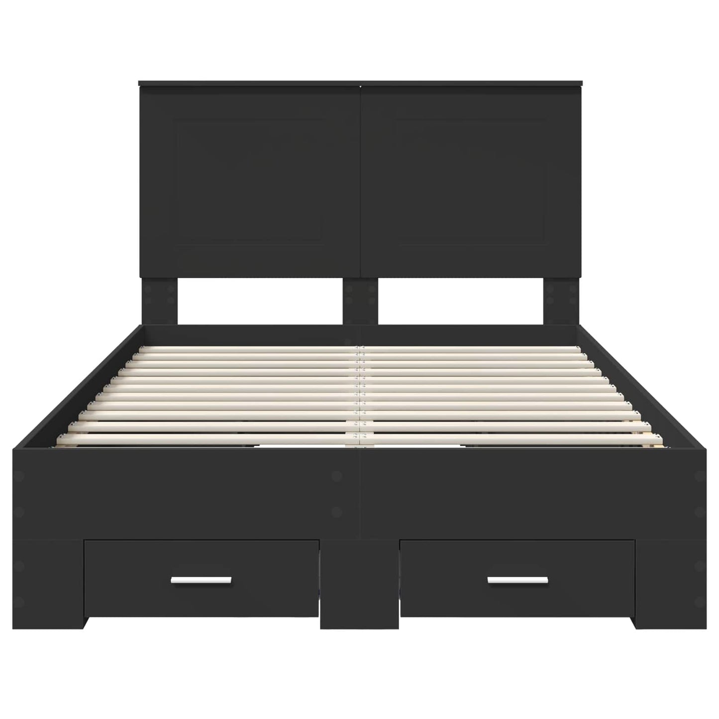 Struttura del letto Nero 135 x 190 cm Legno multistrato | homemem39