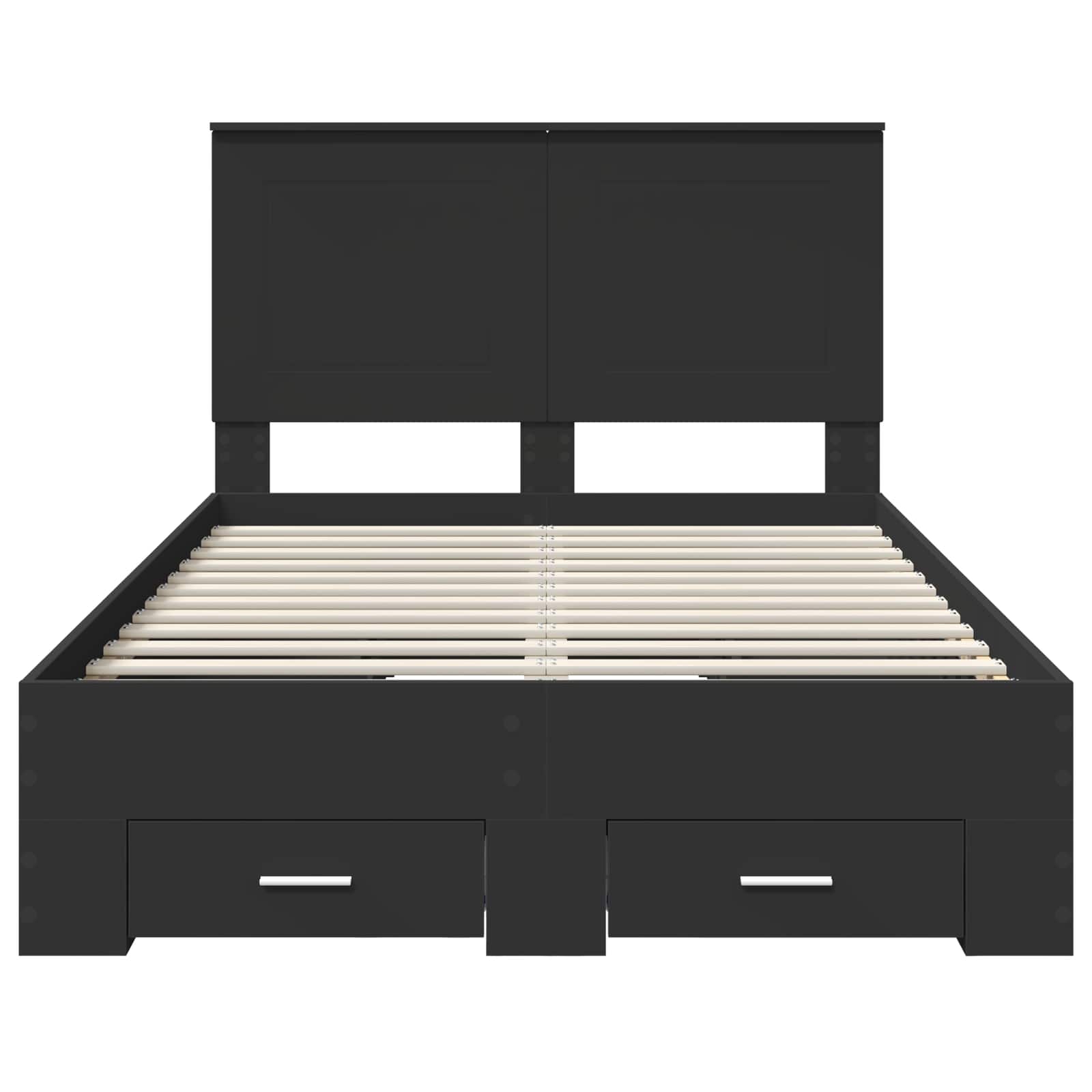 Struttura del letto Nero 135 x 190 cm Legno multistrato | homemem39